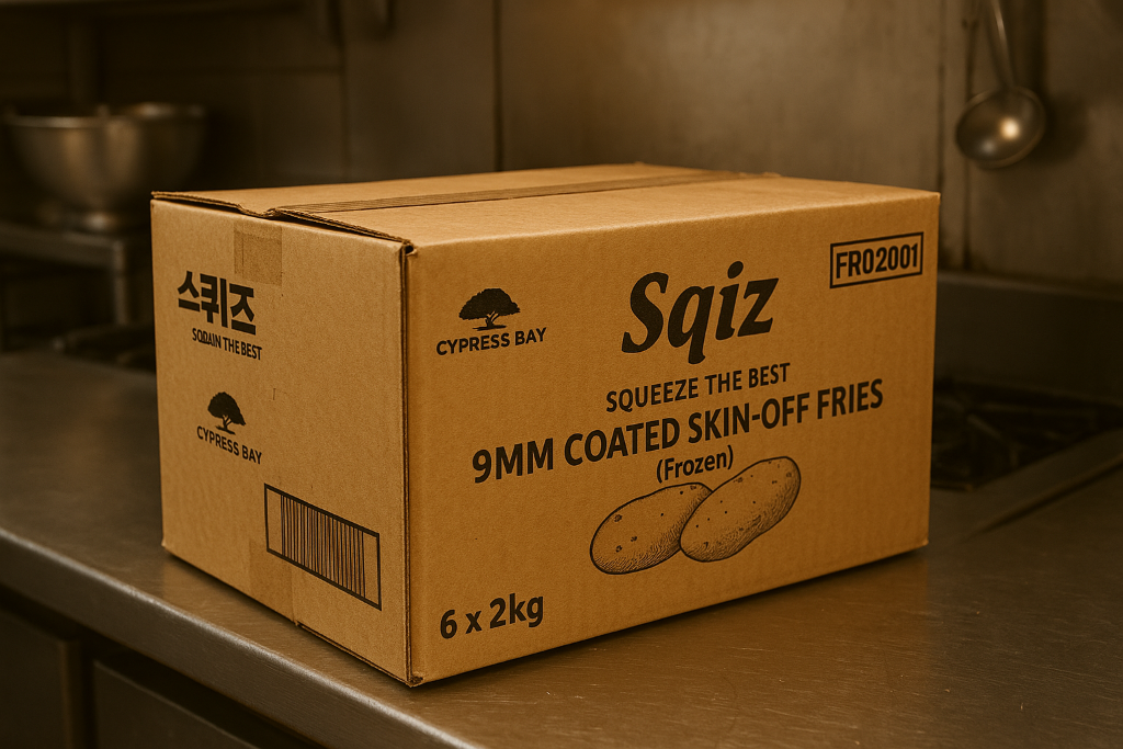 Sqiz 9MM Coated Skin-Off Fries 공식 박스